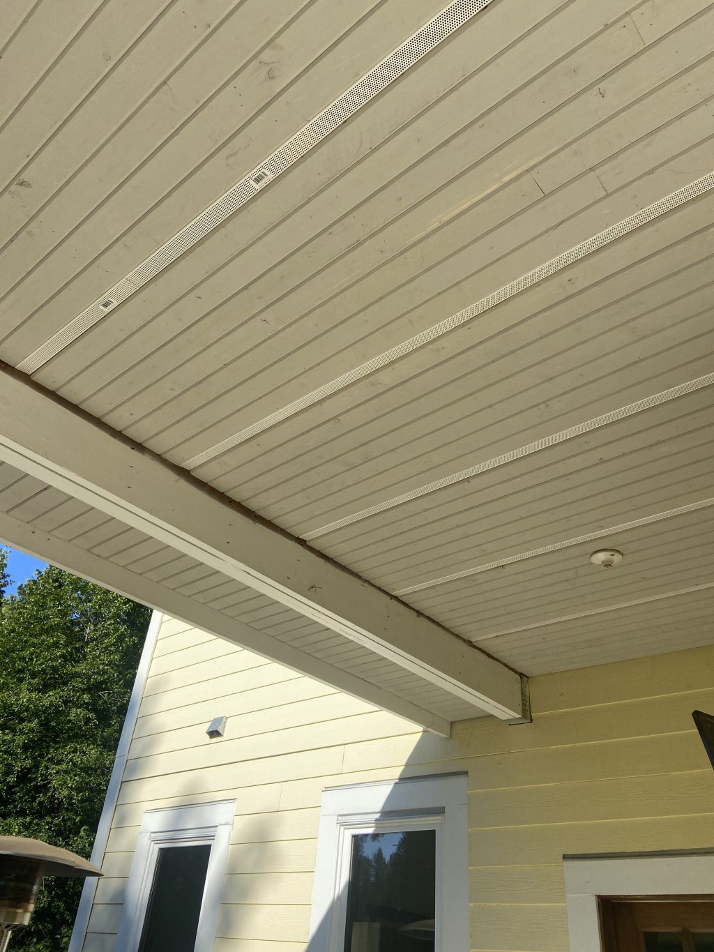 Cedar tongue and groove soffits&nbsp;installation.